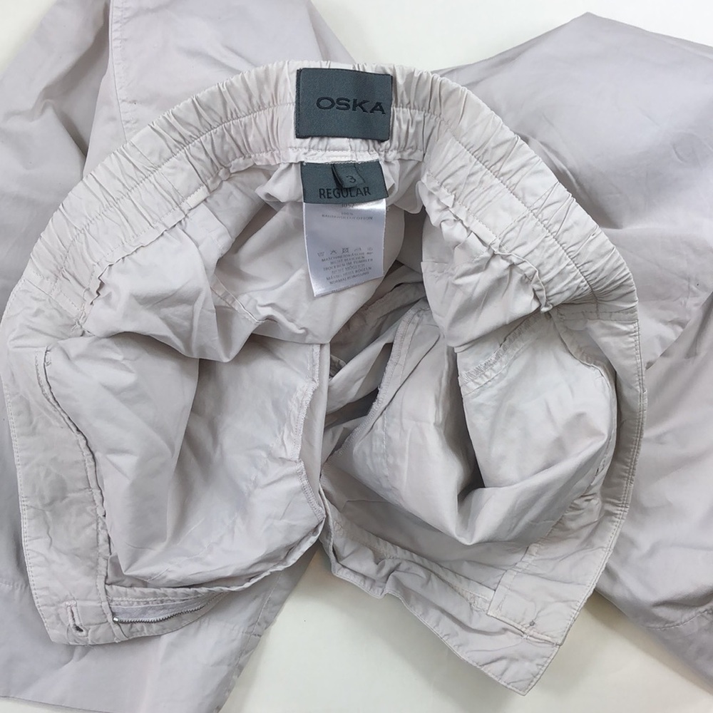OSKA High Rise Elastic Waist Off White Cotton Cropped Wide Leg Pants Inseam 25” - Picture 14 of 16